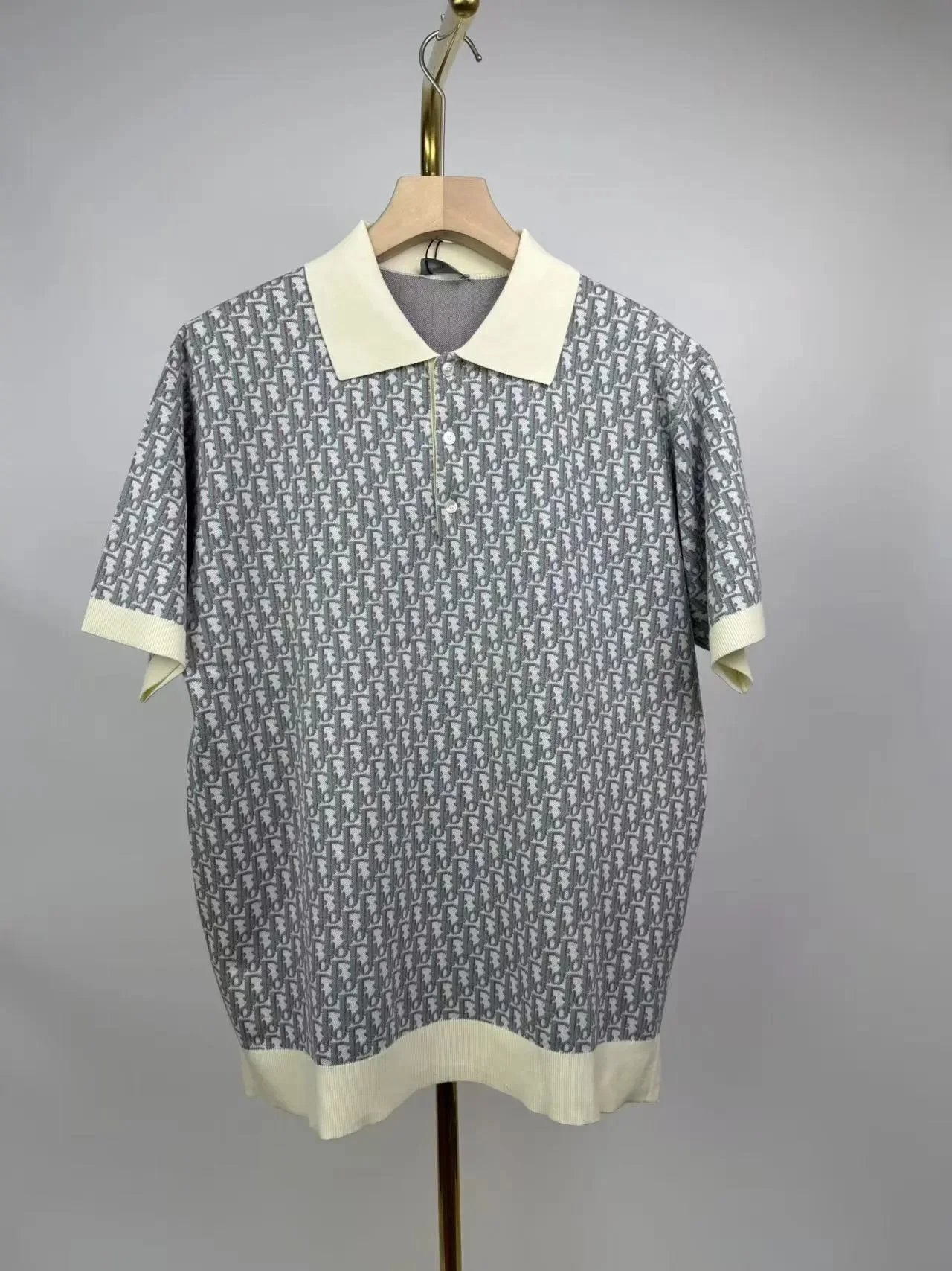 Dior Atelier 1947 Embroidered Silk and Cotton T-Shirt Grey