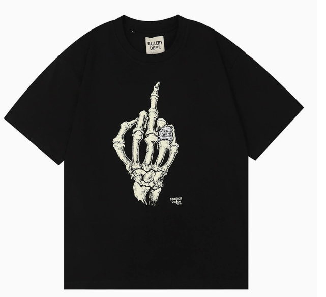 Gallery Dept. Skeleton Middle Finger T-Shirt Black