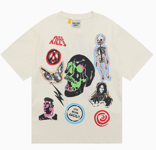 Gallery Dept. Skeleton Middle Finger T-Shirt Black