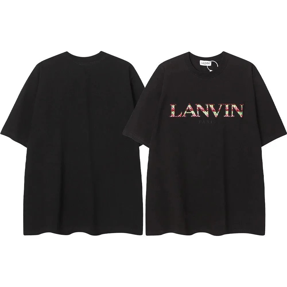 Lanvin x Gallery Dept. Relaxed Hand Painted Logo Embroidered T-Shirt Natural