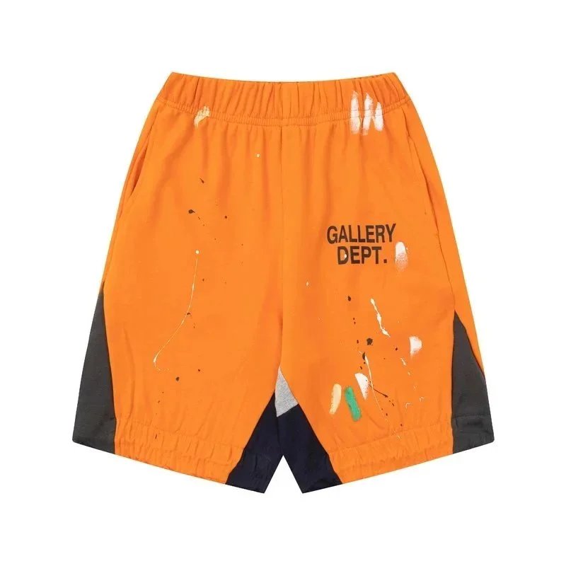 GALLERY DEPT. Paint Splatter Flare Shorts Orange