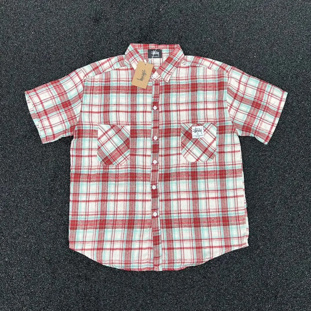 Stüssy Short Sleeve Plaid Button-Up Shirt