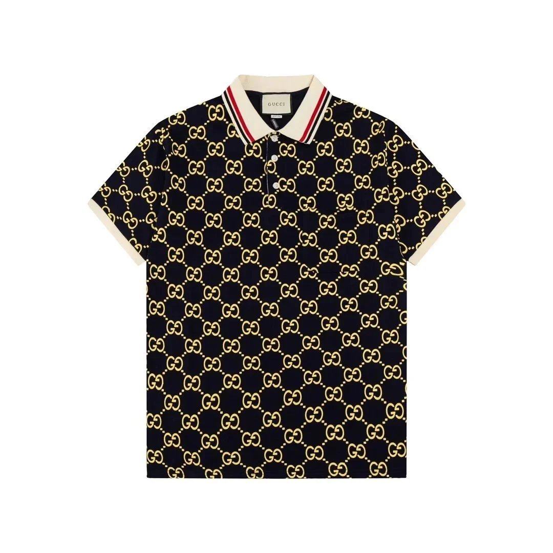 Gucci Logo Collar Cotton Piqué Polo Shirt White