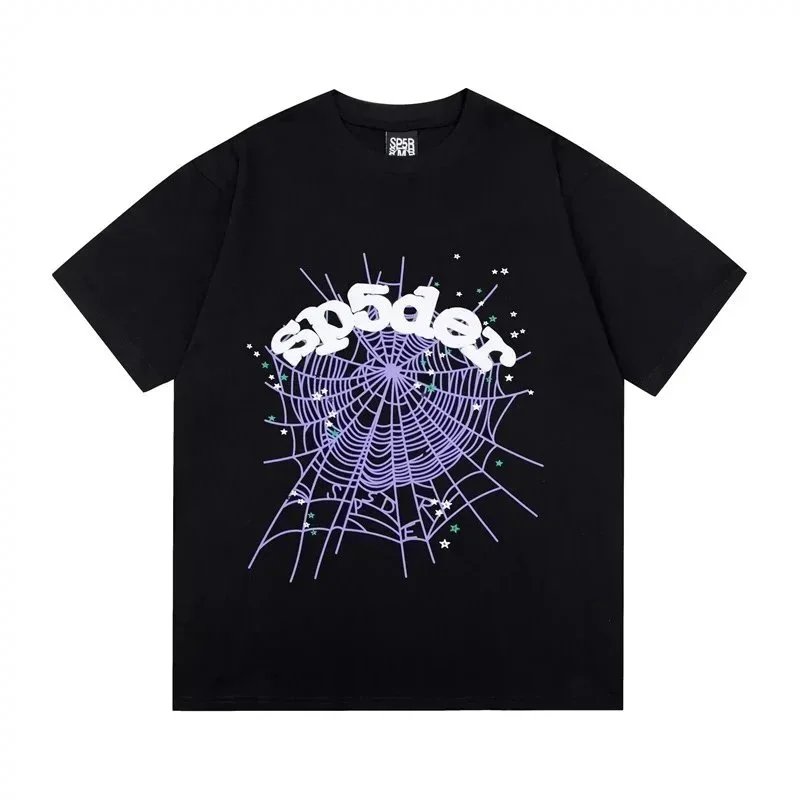 Sp5der 555555 Angel Number Web T-Shirt Navy