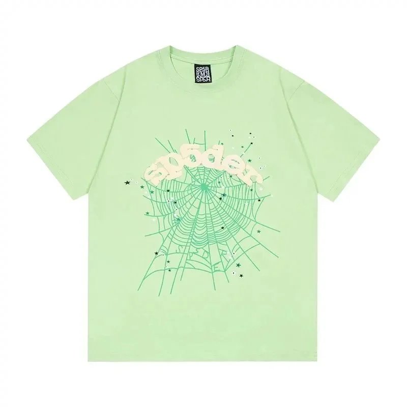 Sp5der 555555 Angel Number Web T-Shirt Navy