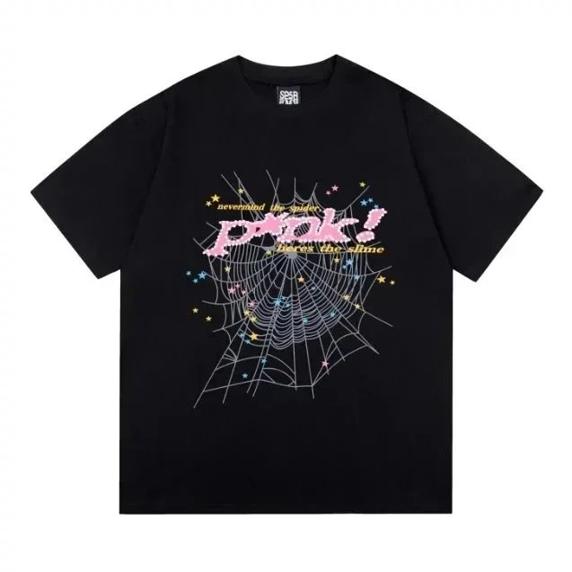 Sp5der 555555 Angel Number Web T-Shirt Navy