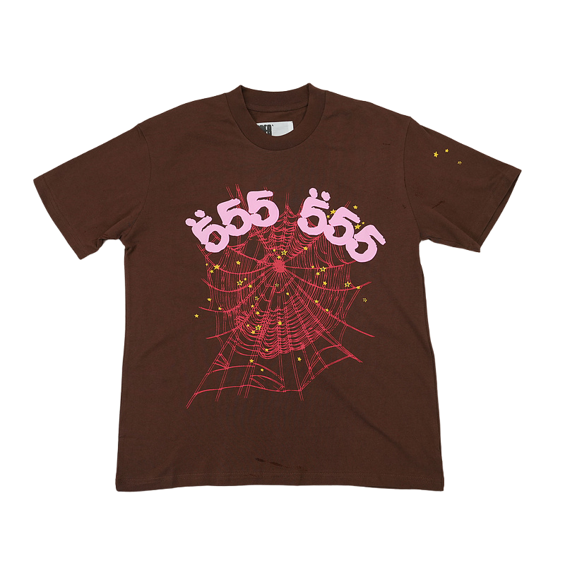 Sp5der Angel Number T-Shirt Brown