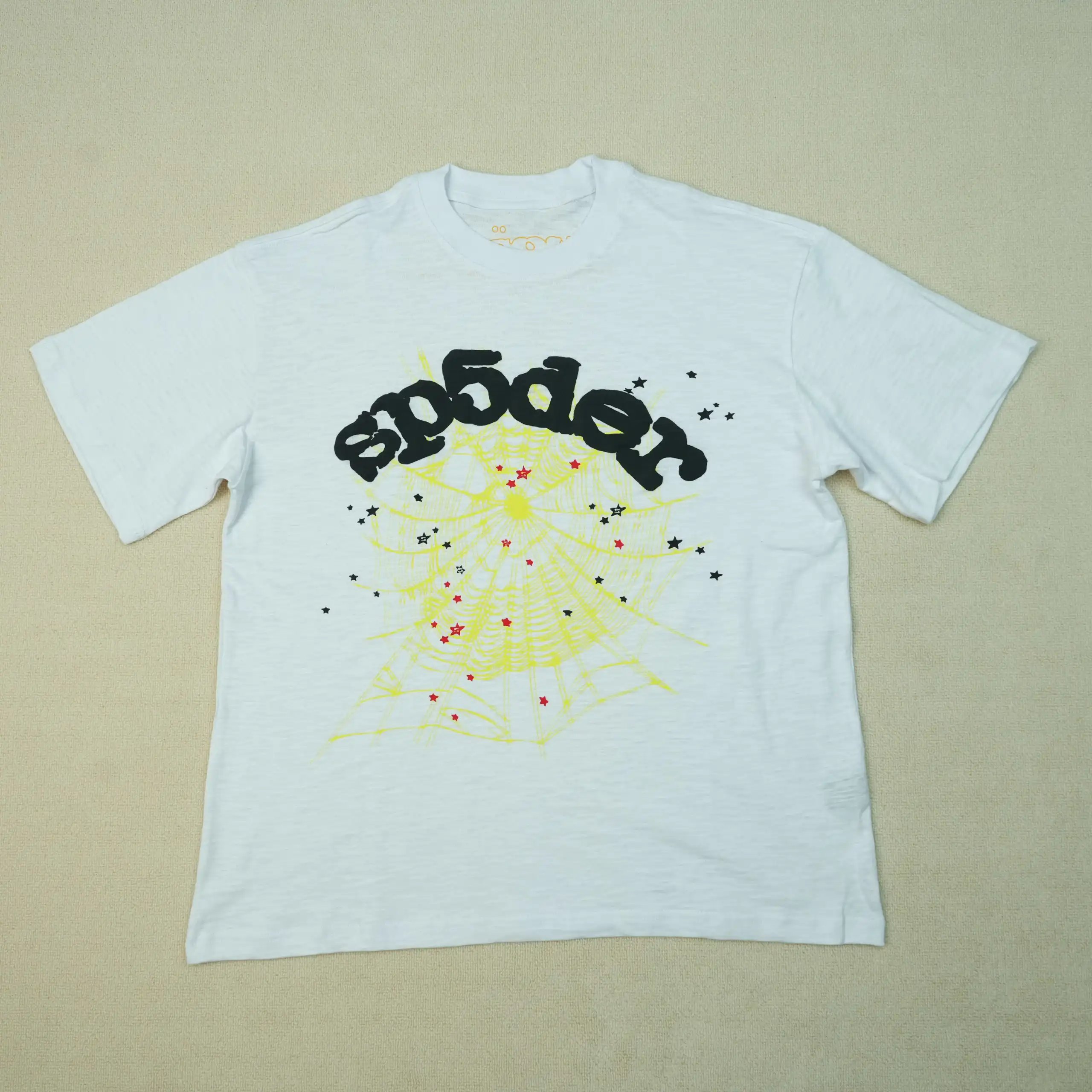 Sp5der Yellow Web Tee White