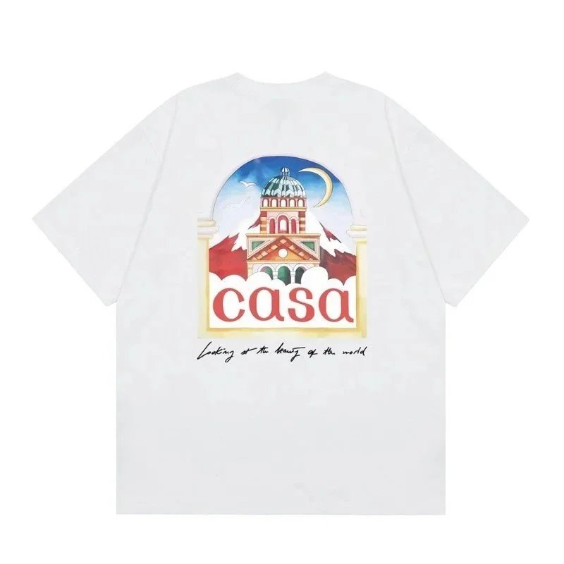 Casablanca Hotel Emblem Short Sleeve T-Shirt White